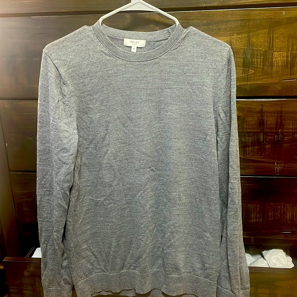Grey Reiss Cotton Cashmere Crewneck Sweater